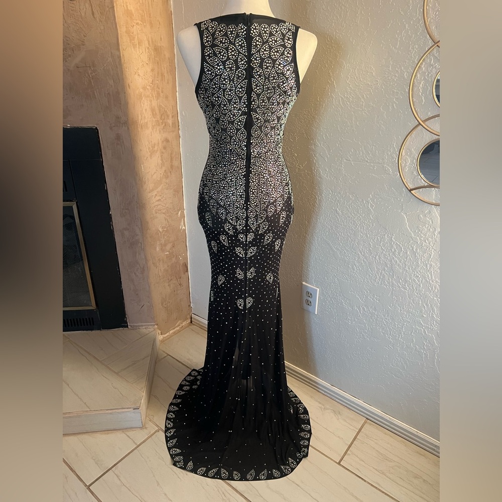 BANJUL SHEER MESH RHINESTONES DRESS - Picture 3 of 14